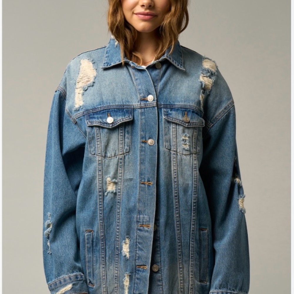 Insane Gene Distressed women’s Blue Denim Jacket